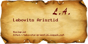 Lebovits Arisztid névjegykártya